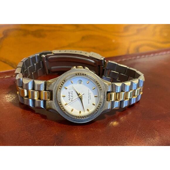 VTG Women's Anne Klein Watch, Two Tone Link Band, WR, Date - Picture 2 of 2